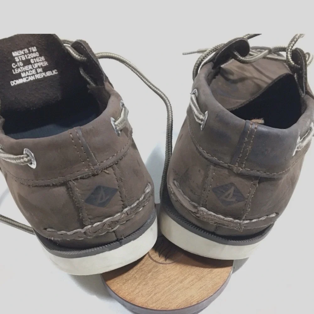 Sperry STS12000 Leather‎ Boat Shoes 7M Brown